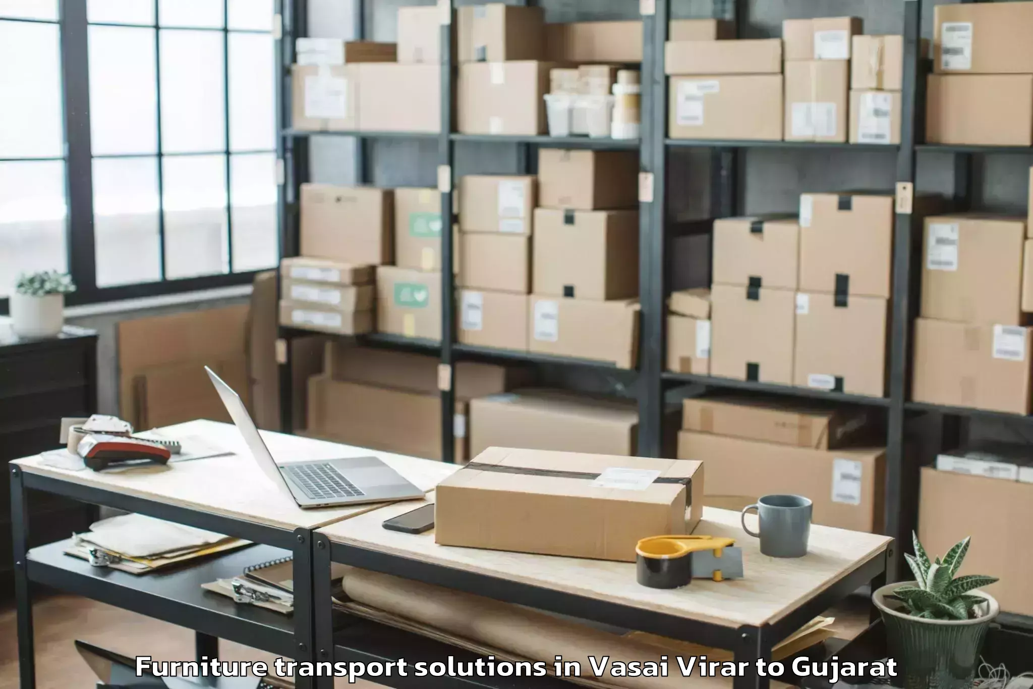 Easy Vasai Virar to Iiit Vadodara Furniture Transport Solutions Booking